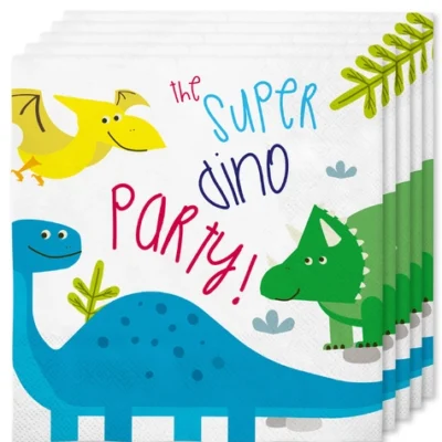 16 Dinosaurier Servietten - Dinosaurs Party (33x33 Cm)