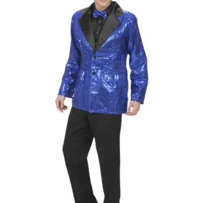 70er Pailletten Jacke Für Herren Blau -Funidelia Verkaufsladen 70er pailletten jacke fur herren blau 2