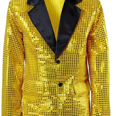 70er Pailletten Jacke Für Herren Gold