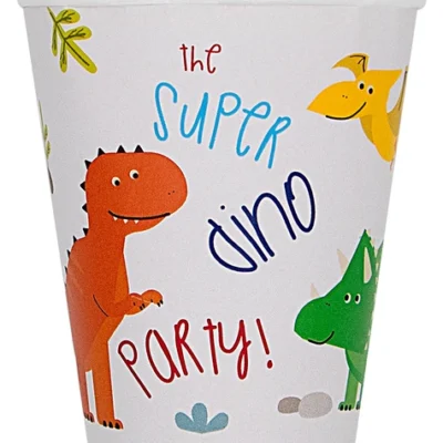 8 Dinosaurier Pappbecher - Dinosaurs Party