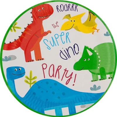 8 Dinosaurier Pappteller (23 Cm) - Dinosaurs Party