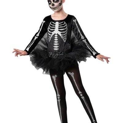 Ballerina-Skelett Kostüm Für Mädchen