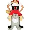 Huckepack Kostüm Rotkäppchen Und Böser Wolf -Funidelia Verkaufsladen boser wolf entfuhrt rotkappchen ride on kostum fur erwachsene