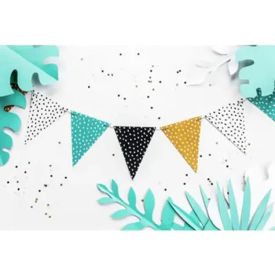 Fähnchen-Girlande Mit Bunten Punkten - DInosaur Party -Funidelia Verkaufsladen fahnchen girlande mit bunten punkten dinosaur party 2