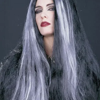 Grauhaarige Lange Mähne Perücke