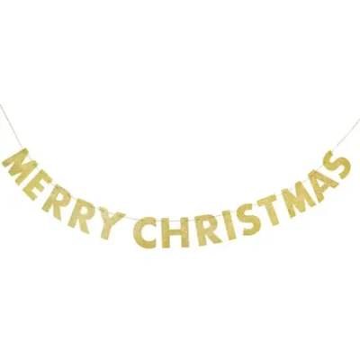 Merry Christmas Girlande Gold - Basic Christmas -Funidelia Verkaufsladen merry christmas girlande gold basic christmas 2