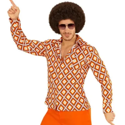 Retro-Hemd Rhombus 70er Jahre Für Männer