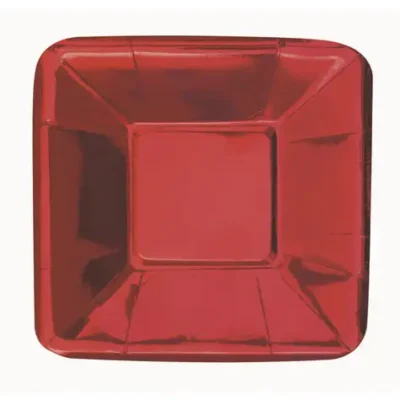 Rotes Teller Set Viereckig 8-teilig - Solid Colour Tableware