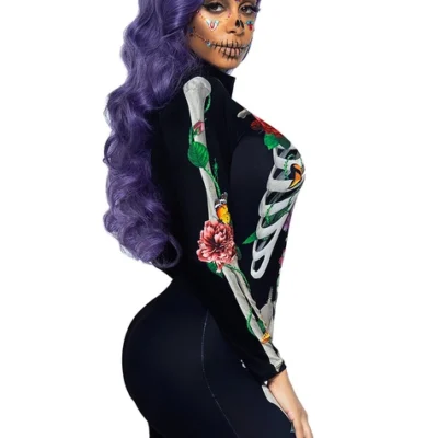 Skelett 3D Kostüm Mit Blumen Für Damen -Funidelia Verkaufsladen skelett 3d kostum mit blumen fur damen 2