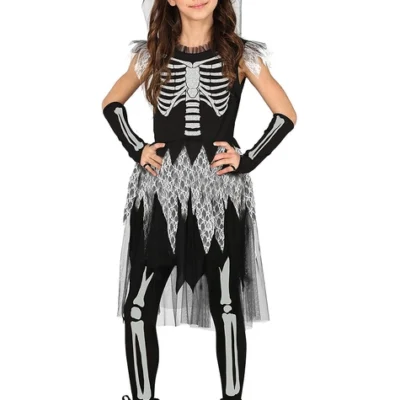 Skelett-Braut Kostüm Für Mädchen