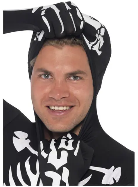 Ganzkörperanzug Skelett Mit Leuteffekt 5 Ganzkörperanzug Skelett Mit Leuteffekt – Bild 3