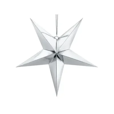 Stern Deko Zum Aufhängen Aus Papier Silber 70 Cm