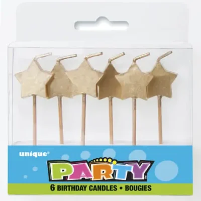 Stern Kerzen Set 6-teilig Gold